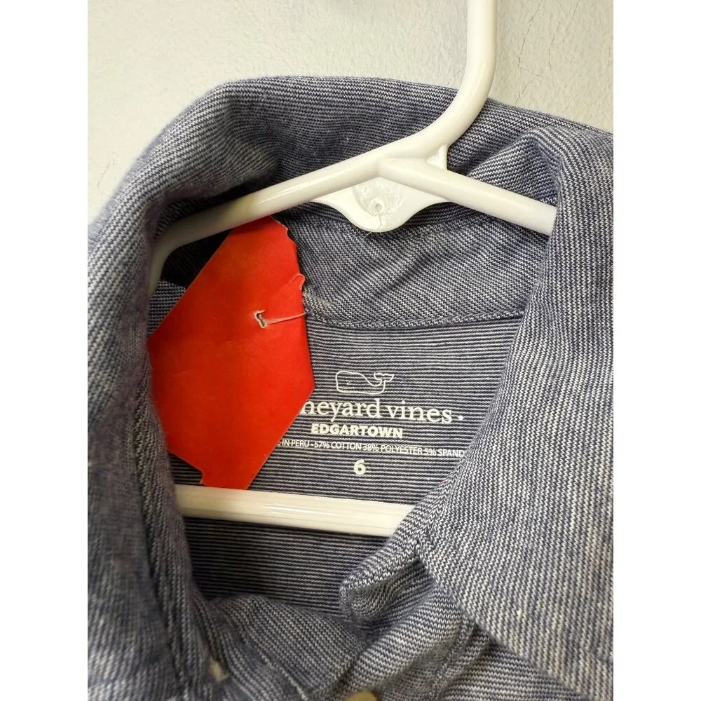 Boys Blue Vineyard Vines Polo Shirt - Size 6 - Picture 2 of 3